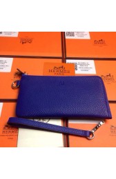 Knockoff 2015 Hermes 7-shaped zipper wallet 509 brilliant blue HV11418vf92