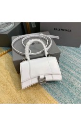 Knockoff Balenciaga Hourglass XS Top Handle Bag shiny box calfskin 28331 white HV10998tp21