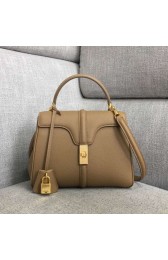 Knockoff CELINE SMALL 16 BAG IN SATINATED CALFSKIN 188003 Khaki HV02596fY84