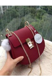 Knockoff Chloe Drew Shoulder Bags Calfskin Leather 3369 Burgundy HV04056fY84