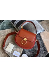 Knockoff CHLOE Tess leather and suede cross-body bag 3S152 brown HV05700tU76