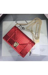 Knockoff DIORAMA WALLET ON CHAIN CLUTCH METALLIC CALFSKIN WITH MICRO-CANNAGE MOTIF S0328 red HV01897JF45