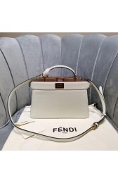 Knockoff Fendi PEEKABOO ISEEU EAST-WEST leather bag 8BN323A white HV04017WW40