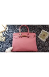 Knockoff Hermes Birkin 35cm tote bag litchi leather H35 cherry HV06967cS18