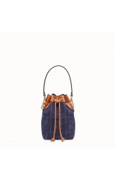 Knockoff High Quality FENDI MON TRESOR Mini bag in blue canvas 8BS010 HV00151Lg12