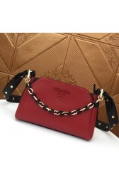 Knockoff High Quality Prada Calf leather shoulder bag 2032 red HV03801Lg12