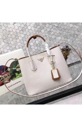 Knockoff High Quality prada medium saffiano lux tote original leather bag bn2755 white&tan HV11120FA65