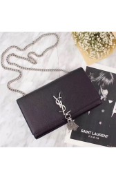 Knockoff High Quality YSL medium kate satchel original Caviar leather 26704 black HV00196Lg12