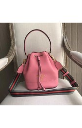 Knockoff Prada Leather bucket bag 1BE018 pink HV07371iV87