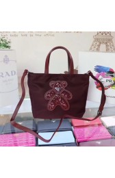 Knockoff Prada Nylon cloth casual bag N2835 red HV08422JF45