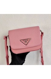 Knockoff Prada Saffiano leather mini shoulder bag 2BD249 pink HV01460Ez66