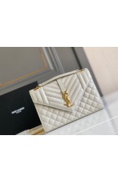 Knockoff Yves Saint Laurent Calfskin Leather 487206 white&gold HV00067ch31