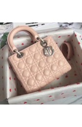 LADY DIOR LAMBSKIN BAG CAL44550 pink&silver-tone metal HV06672iZ66