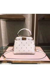 Luxury Fendi PEEKABOO XS white leather mini-bag 8BN309A HV11193Lv15