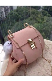 Luxury Replica Chloe Drew Shoulder Bags Calfskin Leather 3369 Pink HV00104vv50