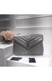 Luxury Replica SAINT LAURENT Loulou Monogram medium quilted leather shoulder bag 74558 grey HV06309vv50