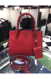 Prada Bibliotheque Handbag in Calf Leather 1BA156 red HV03244Sy67