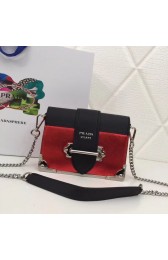 Prada Cahier calf leather bag 1BH018 red HV11322hi67