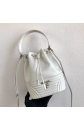 Prada Original Calfskin Leather Bucket Bag 1BH038 White HV08338HB29