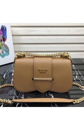 Prada Sidonie leather shoulder bag 1BD184 Brown HV04668yC28