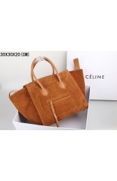 Replica 2015 Celine classic nubuck leather with original leather 3341-4 light coffee HV02456Xe44