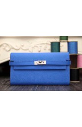 Replica 2015 Hermes kelly wallet new model 051300 clear blue HV04160Ac56