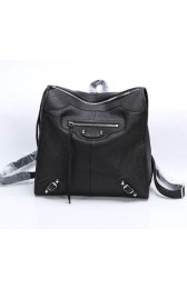 Replica Balenciaga Backpack Black Litchi Leather 68335 Silver HV00818ls37