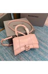 Replica Balenciaga Hourglass XS Top Handle Bag shiny box calfskin 28331 LIGHT ROSE HV09464SV68