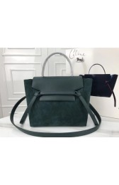 Replica Celine mini Belt Bag Suede Leather A98310 green HV09584aG44