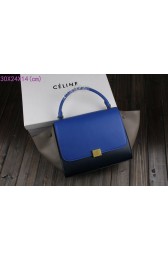 Replica Celine Trapeze Bag Original Leather 3342-2 brilliant blue&dark blue&gray HV09771AP18