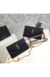 Replica Cheap Yves Saint Laurent WOC Caviar leather Shoulder Bag 1003 black HV03791Mq48