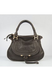 Replica Chloe Dry-Milled Leather Bag 1836 Dark Coffee HV00733Yn66