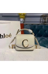 Replica Chloe Original Calfskin Leather Top Handle Small Bag 3S030 White HV06459iu55