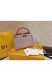 Replica Fendi Mini Peekaboo Bags Sheepskin Leather 55211 Light Pink HV01786AP18