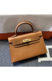 Replica Hermes Kelly 20cm Tote Bag Original Epsom Leather KL20 Camel HV06512Vi77