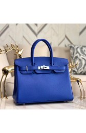 Replica Hermes original Epsom Leather HB35O Electro optic blue&silver Metal HV09912Hd81