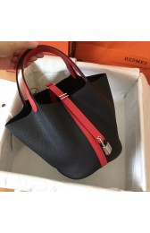 Replica Hermes Picotin Lock PM Bags Original Leather H8688 black&red HV11653Ye83