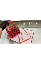 Replica MINI LADY DIOR BAG WITH CHAIN IN RED SMOOTH CALFSKIN EMBROIDERED WITH A MOSAIC OF MIRRORS M0598 HV09399Fi42