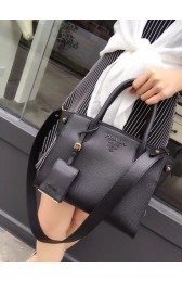 Replica Prada Bibliotheque Handbag in Calf Leather 1BA156 black HV01693ED66