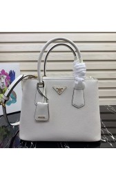 Replica Prada Galleria Saffiano Leather Bag 1BA232 White HV06147Vi77