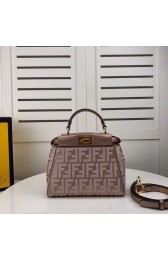 Replica Top FENDI PEEKABOO ICONIC leather bag F0335 pink HV06734ll80