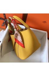 Replica Top Hermes Picotin Lock PM Bags Original Leather H8688 yellow HV07464ll80