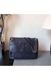 Saint Laurent Classic Calf leather Flap Bag 498894 dark blue HV09413yC28