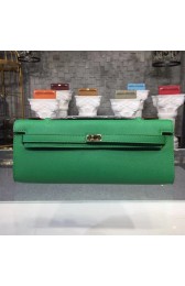 Top Hermes Kelly Clutch Epsom calfskin H0588 green HV09565eo14